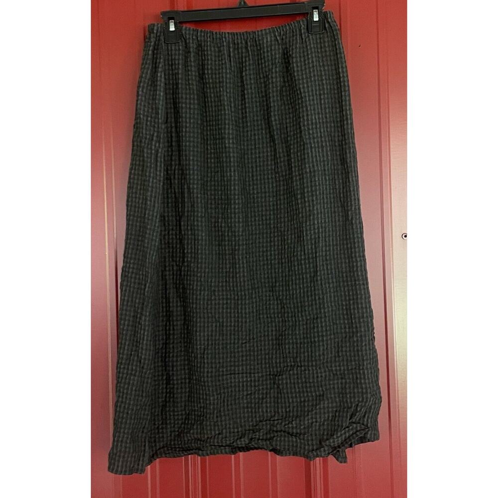 Eileen Fisher Skirt Wool Viscose Textured Lightweight Midi Womens Petite Small‎